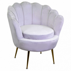 Poltrona velluto tulipan grigio cm73x72h77