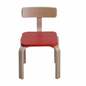Zoom Sedia bimbi legno rosso cm 36x31h30/51