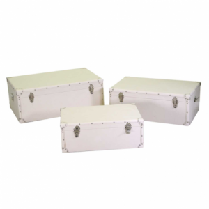 Baule ecopelle 1-3 crema cm80x50h30,5
