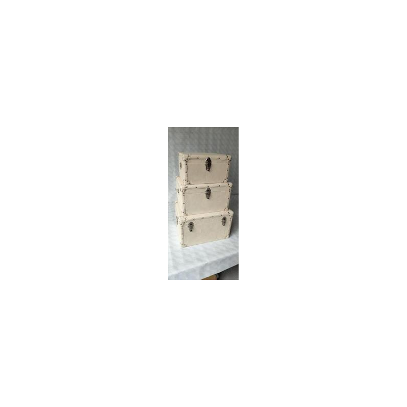 Baule ecopelle 1-3 crema cm80x50h30,5