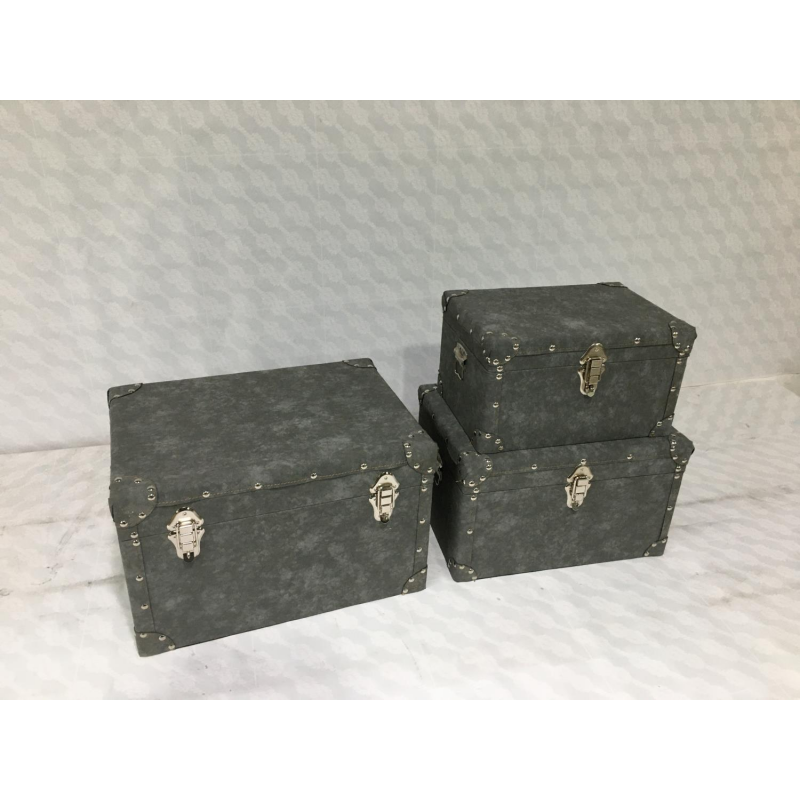 Baule ecopelle 1-3 grigio cm80x50h30,5