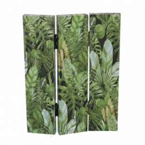 Zoom Paravento stampa 3 ante foglie verde cm 120,6x2,5h180