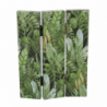 Paravento stampa 3 ante foglie verde cm120,6x2,5h180