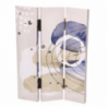 Paravento stampa cerchi bianco blu 3 ante rettangolare cm120,6x2,5h180