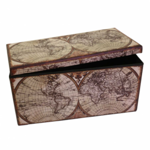 Zoom Baule ecopelle pieghevole mappamondo rettangolare cm 76x38h38