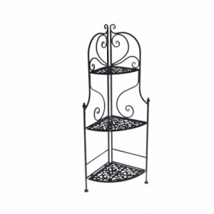 Scaffale metallo jessica nero 3 piani ad angolo cm48x33h120