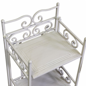 Zoom Scaffale metallo new jessica stretto 2 piani bianco brush cm 25x23h48