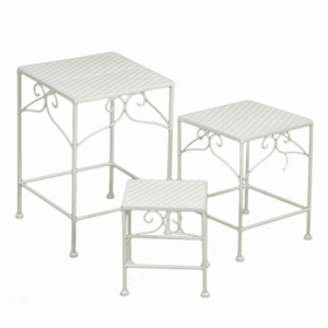 Colonnina metallo milena 1-3 quadra bassa bianco cm30x30h43
