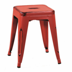 Sgabello ferro bristol rosso cm39x39h45
