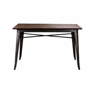 Zoom Tavolo ferro bristol top in legno marrone cm 160x80h76
