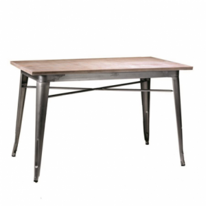Tavolo ferro bristol top in legno galvanizzato cm160x80h76