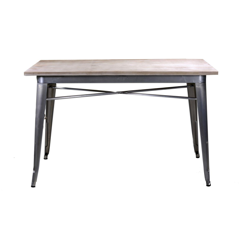 Tavolo ferro bristol top in legno galvanizzato cm160x80h76