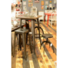 Tavolo bar ferro bristol top in legno galvanizzato cm60x60h106