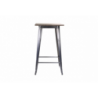 Tavolo bar ferro bristol top in legno galvanizzato cm60x60h106