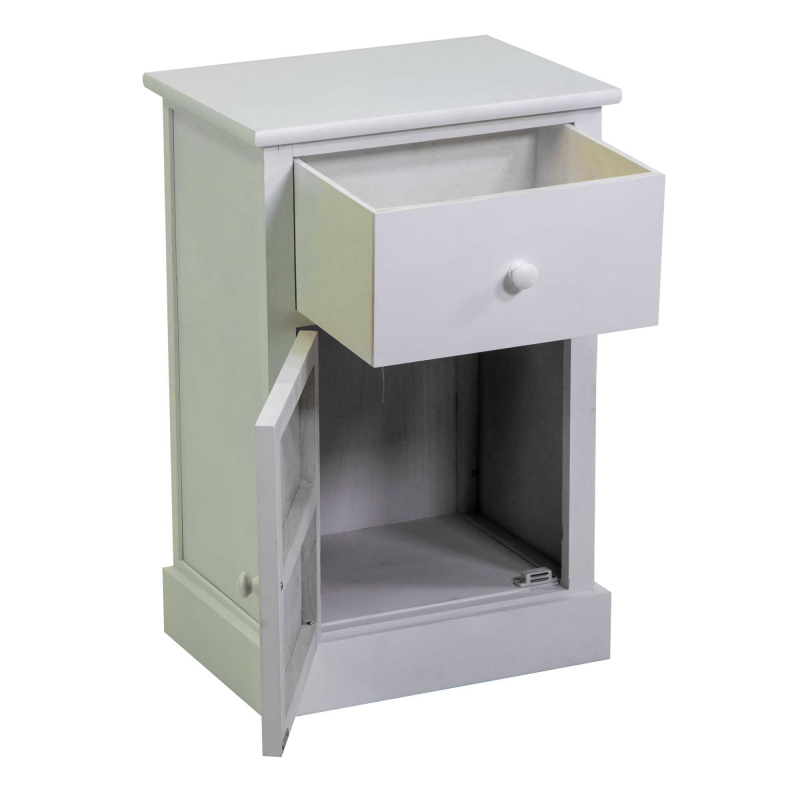 Mobiletto Eleonora cassettiera bianco 1anta + 1 cassetto cm38x28h58