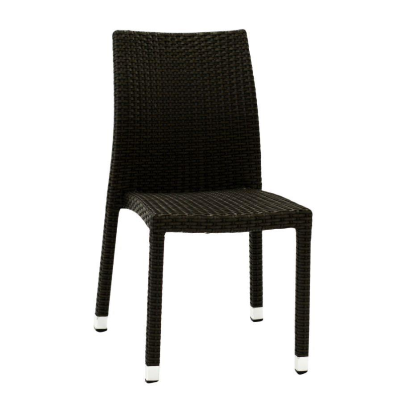 Set Tavolo polyrattan + 4 Sedie polyrattan adila noce quadro cm 47x61h44/46/88