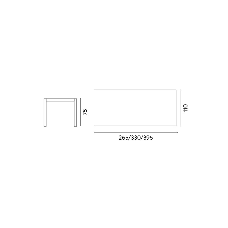 Tavolo Santorini allungabile 265-398x110 antracite doppio allungo