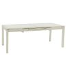 Set Tavolo polyrattan + 6 Sedie polyrattan adila bianco ghiaccio quadro cm 47x61h44/46/88