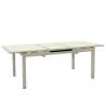 Set Tavolo polyrattan + 6 Sedie polyrattan adila bianco ghiaccio quadro cm 47x61h44/46/88