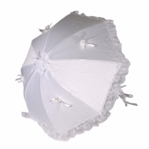 Ombrello seta e pizzo bianco cmÃ¸59xh40x10