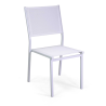 Set Tavolo alluminio + 4 Sedie alluminio sullivan bianco con textilene bianco cm 55x46h43/88