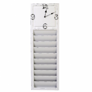 Orologio muro legno old time con portalettere cm30x6h100