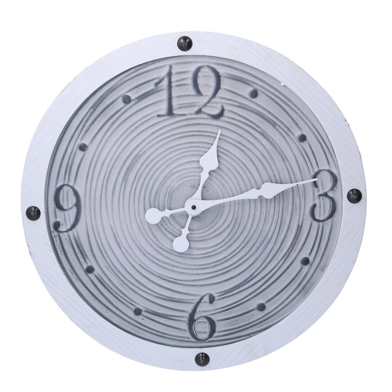 Orologio legno bordo bianco cmø50x3