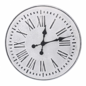Orologio metallo bianco nero cmø48x4,5