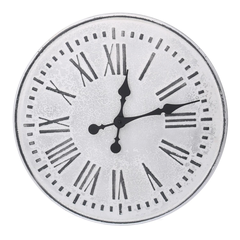 Orologio metallo bianco nero cmø48x4,5
