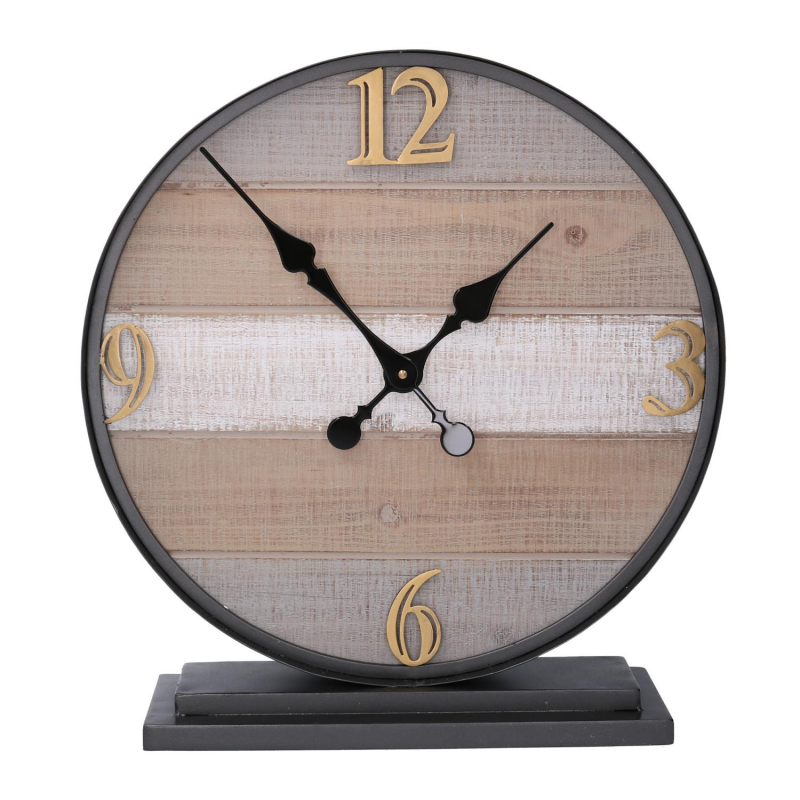 Orologio tavolo legno metallo cm43,9x11,9h48