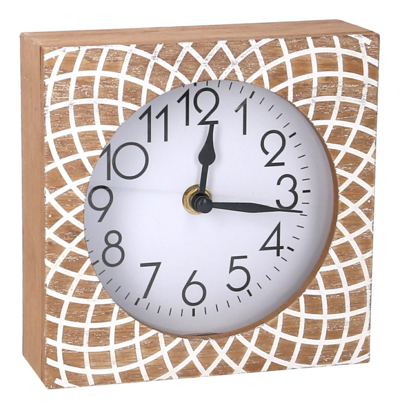 Orologio legno marrone quadro cm15x5h15