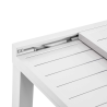Set Tavolo alluminio + 4 Sedie alluminio sullivan bianco con textilene bianco cm 55x46h43/88