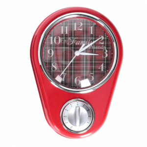 Orologio plastica con timer rosso cm23x16x5