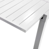 Set Tavolo alluminio + 4 Sedie alluminio sullivan bianco con textilene bianco cm 55x46h43/88