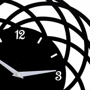 Zoom Orologio metallo cerchi nero tondo cm ø40h2