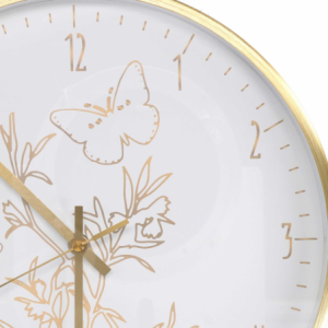Zoom Orologio alluminio farfalle bianco tondo cm ø31,6h4,9
