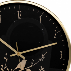 Zoom Orologio alluminio ramo nero tondo cm ø31,6h4,9
