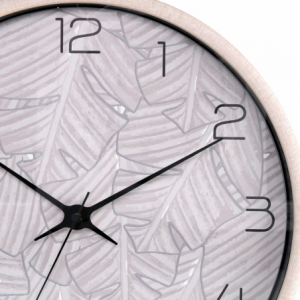 Zoom Orologio plastica foglie beige tondo cm ø32h4,8