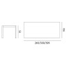 Tavolo Santorini allungabile 265-398x110 bianco doppio allungo