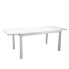 Set Tavolo alluminio + 6 Sedie alluminio sullivan bianco con textilene bianco cm 55x46h43/88