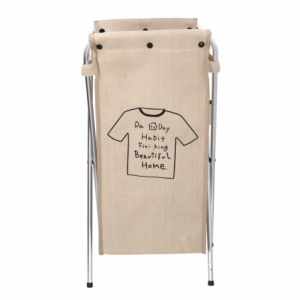Zoom Cestone tessuto sacco beige pieghevole cm 29x33.5h66