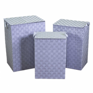 Cestone poliestere 1-3 grigio foderato rettangolare cm40x30h55