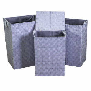 Zoom Cestone poliestere 1-3 grigio foderato rettangolare cm 40x30h55