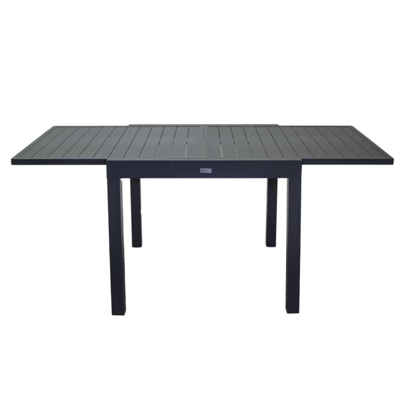 Set Tavolo alluminio + 4 Sedie alluminio sullivan impilabile antracite cm 55x46h43/88