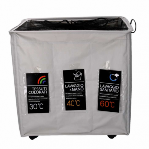 Zoom Cestone tessuto grigio triplo pieghevole cm 55x36h58
