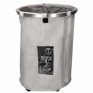 Cestone tessuto grigio tondo pieghevolecm ø40h55