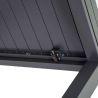 Set Tavolo alluminio + 4 Sedie alluminio sullivan impilabile antracite cm 55x46h43/88
