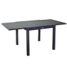 Set Tavolo alluminio + 4 Poltrone alluminio sullivan impilabile antracite cm 61x56h43/60/84