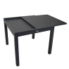 Set Tavolo alluminio + 4 Poltrone alluminio sullivan impilabile antracite cm 61x56h43/60/84