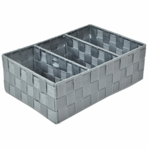 Cassetto poliestere grigio 3 scomparti cm31x21h10